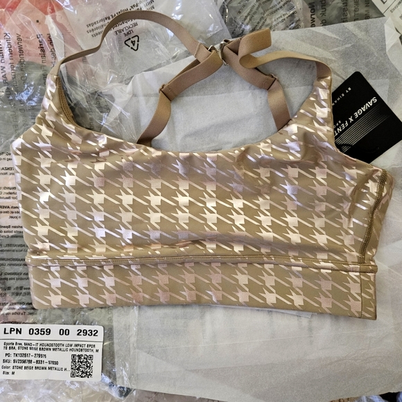 Savage X Fenty Band-It Houndstooth Low-Impact Sports Bra, BNWT, Sz M - Picture 6 of 16
